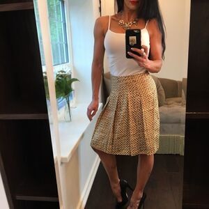 Banana Republic silk brown yellow lined skirt